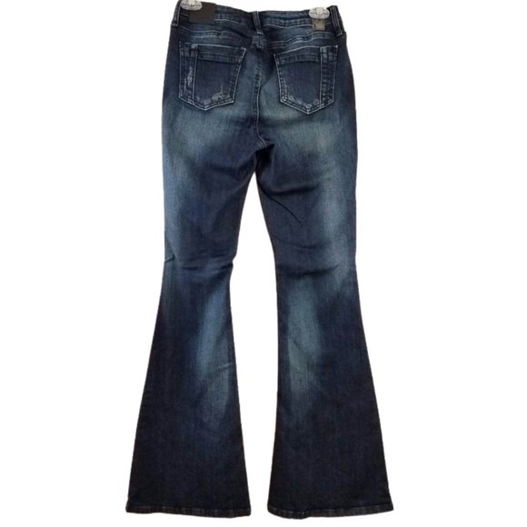 POETIC JUSTICE Corrine High Rise Flare Distressed Denim Jeans - Women's 26 R - Picture 2 of 6
